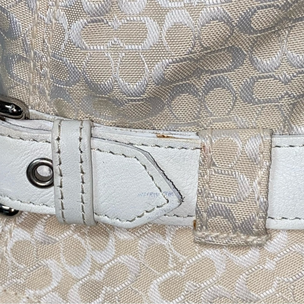 Coach Signature Print Beige and Ivory Bucket Hat Vintage Size P/S - Picture 13 of 14